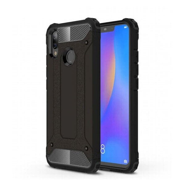 

Бронированный противоударный TPU+PC чехол Immortal для Huawei P Smart+ (Черный) (663349)