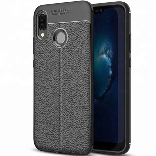 

TPU чехол iPaky Litchi Series для Huawei P Smart+ (Черный) (663914)