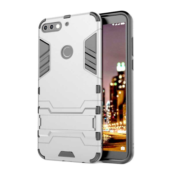

Ударопрочный чехол-подставка Transformer для Huawei Y7 Prime (2018) (Серебряный / Satin Silver) (620389)