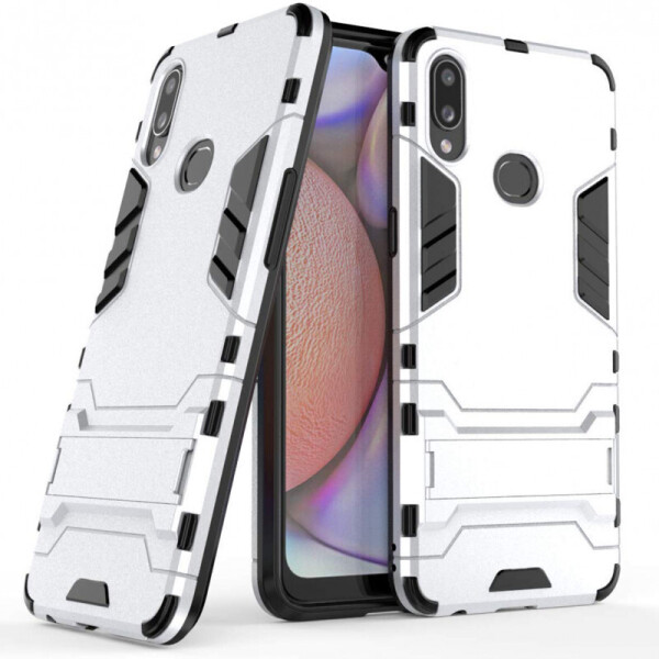 

Ударопрочный чехол-подставка Transformer для Samsung Galaxy A10s с мощной защитой корпуса (Серебряный / Satin Silver) (789452)