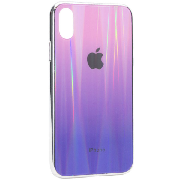 

TPU+Glass чехол Gradient Aurora с лого для iPhone X (5.8";) (Розовый / Сиреневый) (816957)