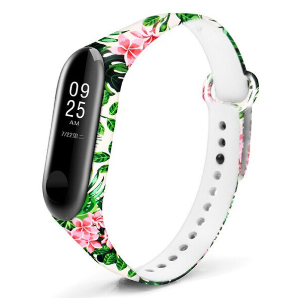 

Силиконовый ремешок с рисунком для Xiaomi Mi Band 5 (Зеленые Листья / Белый) (925984)