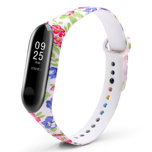 

Силиконовый ремешок с рисунком для Xiaomi Mi Band 5 (Лилии / Белый) (925986)