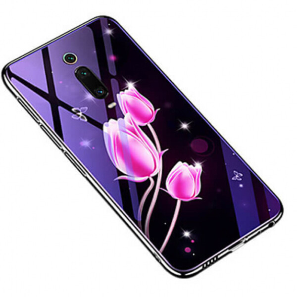 

TPU+Glass чехол Fantasy с глянцевыми торцами для Xiaomi Mi 9T (Тюльпаны) (718127)