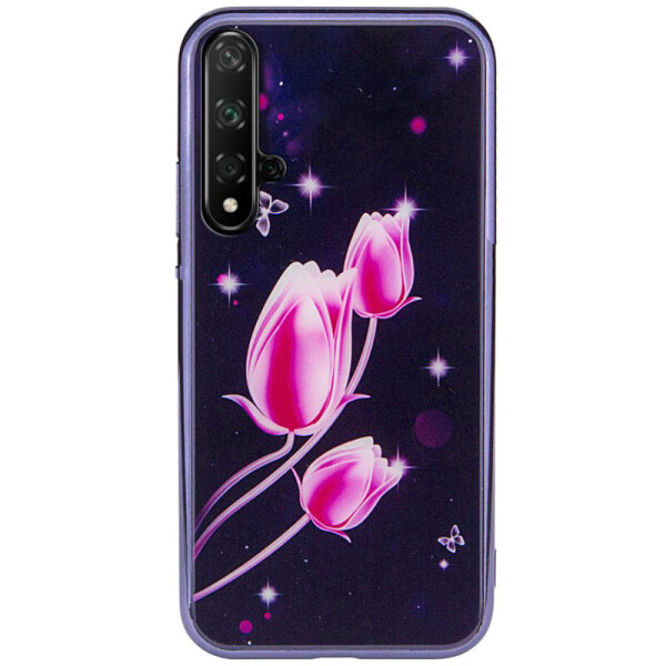 

TPU+Glass чехол Fantasy с глянцевыми торцами для Huawei Honor 20 (Тюльпаны) (786466)