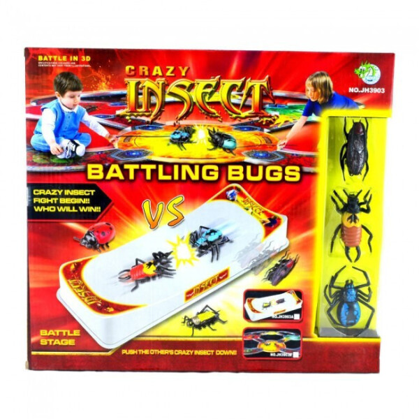 

Игровой набор "Crazy Insect Battling bugs" из 3-х интерактивных наножуков и 2-х пластиковых боевых арен