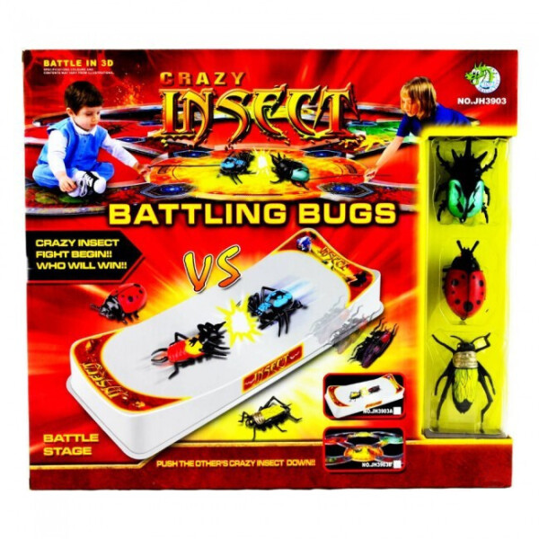 

Игровой набор "Crazy Insect Battling bugs" из 3-х интерактивных наножуков и большой сборной боевой арены