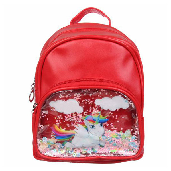 

Рюкзак детский для девочек Единорог Cappuccino Toys CT83-2953 красный