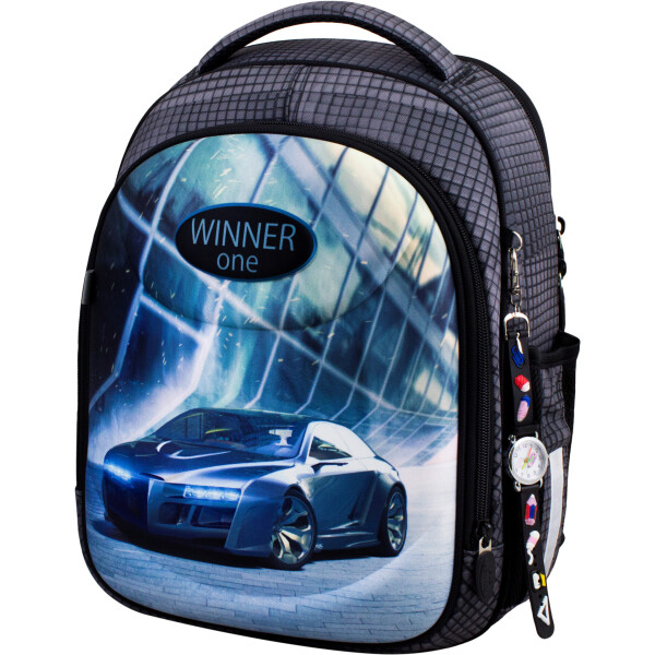 

Рюкзак школьный Winner Stile 6016 для мальчиков серый