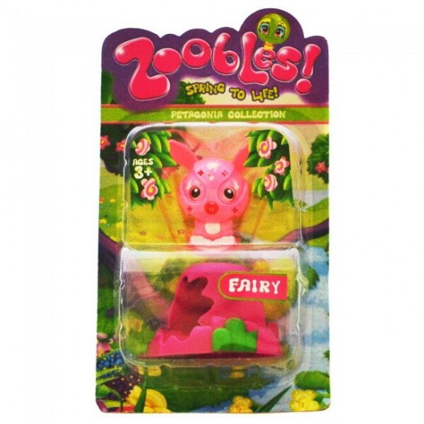 

Фигурка Zoobles розовая и домик Happitat