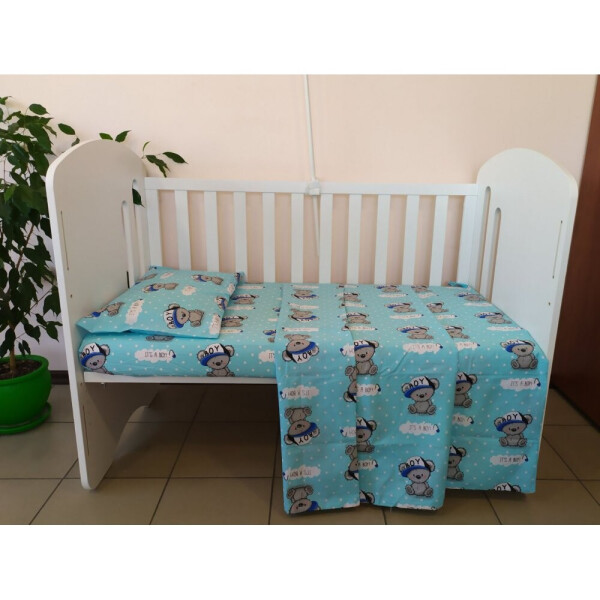 

Комплект сменного постельного белья, 3 элемента, мишки, голубой (1231020015-4)