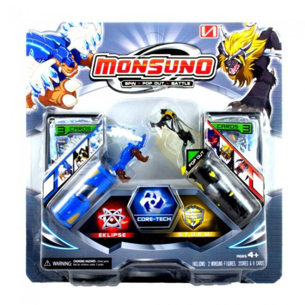 

Игровой набор Monsuno: 2 минифигурки Charger и Driftblade, 2 капсулы, 6 карт способностей