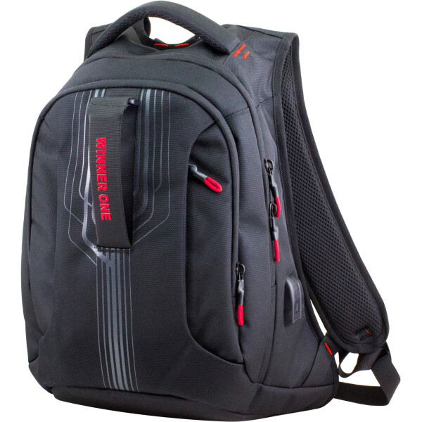 

Рюкзак Winner 399-19 подростковый черный с красным