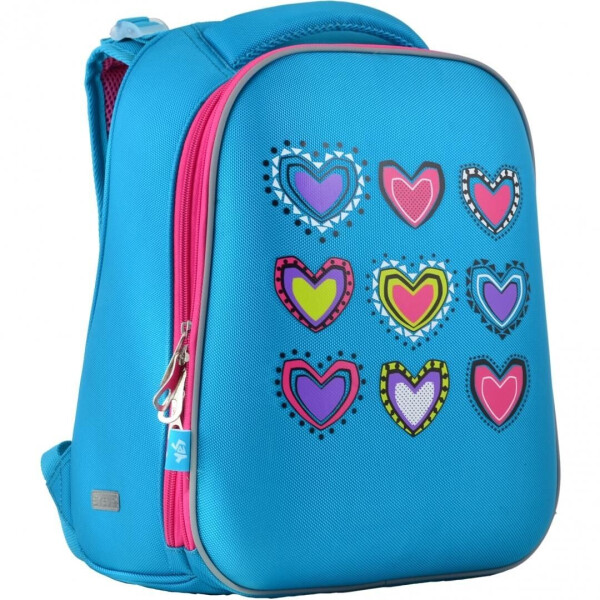 

Рюкзак каркасный Yes Hearts turquoise H-12 школьный голубой