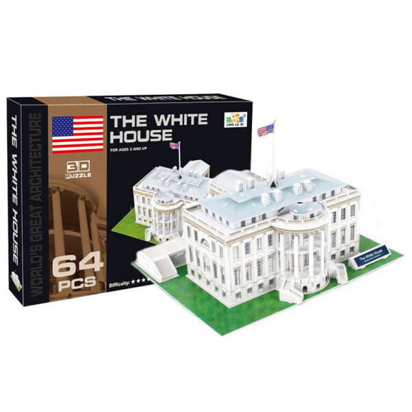 

3D Пазл "Белый Дом", 64 детали, размер 28x21x19 см