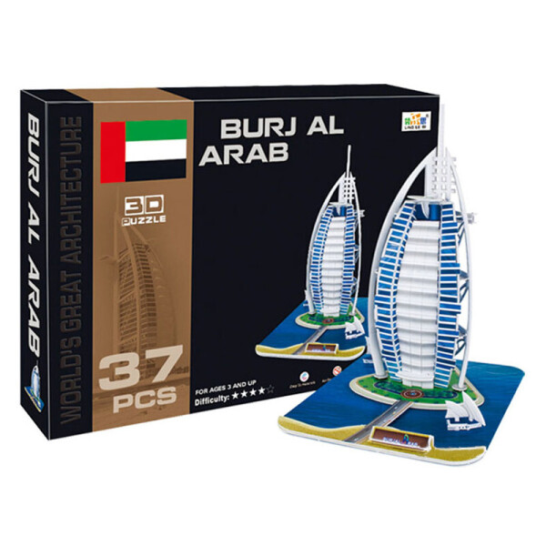 

3D Пазл "Бурдж-эль-Араб", 37 деталей, размер 24x20x32 см