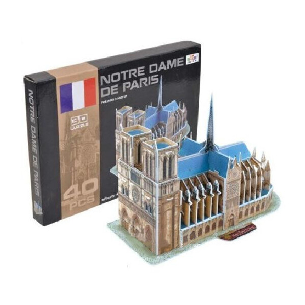 

3D Пазл "Собор Парижской Богоматери", 40 деталей, размер 23.3x11.5x15.3 см