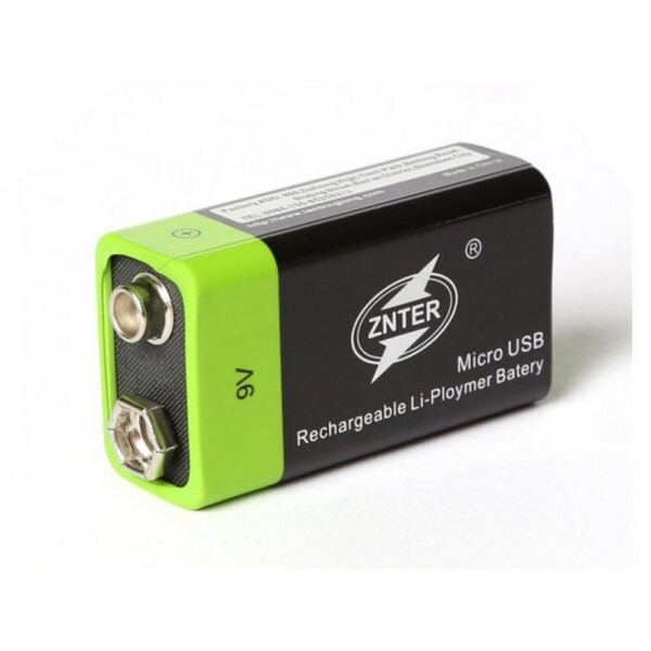 Акція на Аккумуляторная батарея ZNTER USB 9В Крона Lipo S19 400mah (1003-248-00) від Allo UA