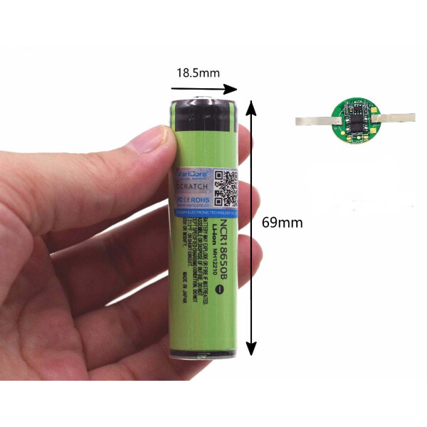 

Аккумуляторная батарея Panasonic NCR18650B 3400 mAh с защитой (Protected) (1003-386-00)