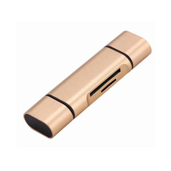 

Кард-ридер Vention BauTech OTG USB 2.0 + Type C TF micro SD 5 в 1 Золотой (1007-667-01)