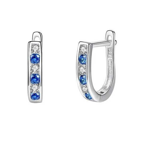 

Серьги из серебра 925 пробы с синим кристаллами циркония "Elizabeth Blue XL"