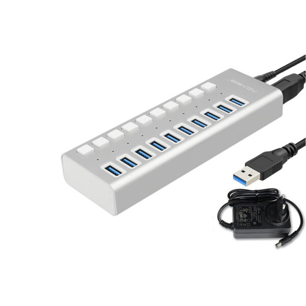 

USB хаб Acasis P10 USB 3,0 10 портов 12 В Белый (1008-243-01)