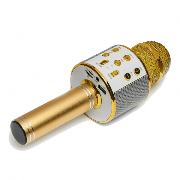

Портативный Bluetooth микрофон с динамиком WS-858 Золотой