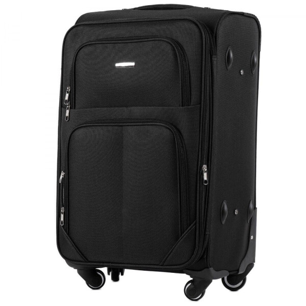 

Чемодан Wings 214 средний 66х43х28 см 72 л тканевый на 4 колесах Черный