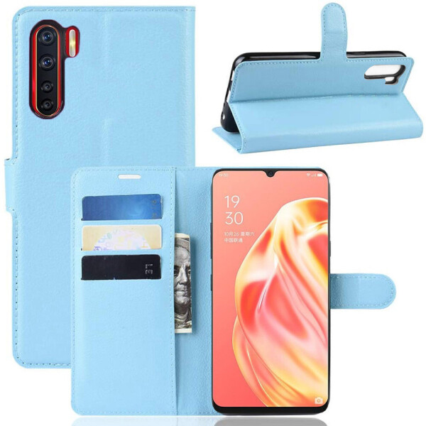 

Чехол-книжка Litchie Wallet для Oppo Reno 3 / A91 Blue