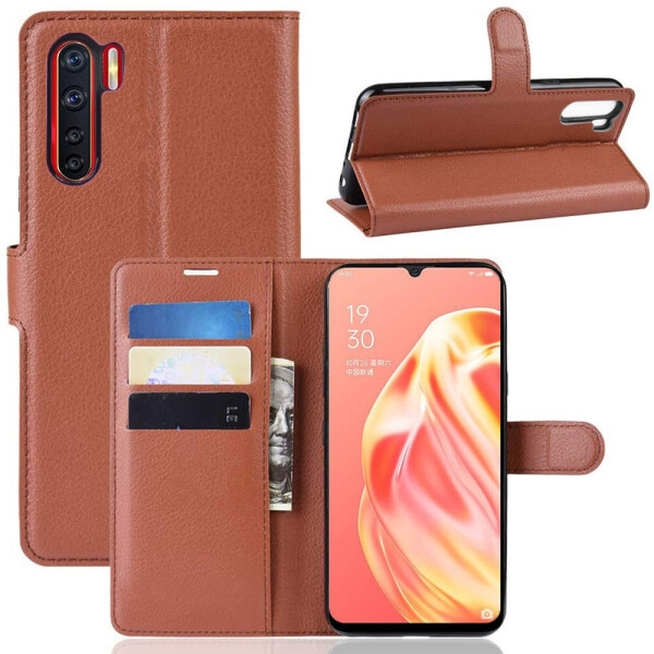

Чехол-книжка Litchie Wallet для Oppo Reno 3 / A91 Brown
