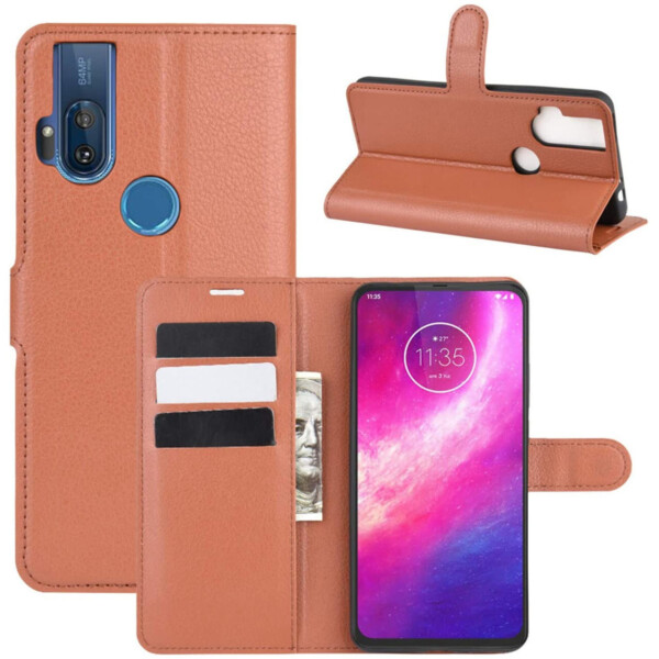 

Чехол-книжка Litchie Wallet для Motorola One Hyper Brown