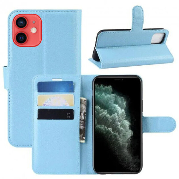 

Чехол-книжка Litchie Wallet для Apple iPhone 12 Mini Blue