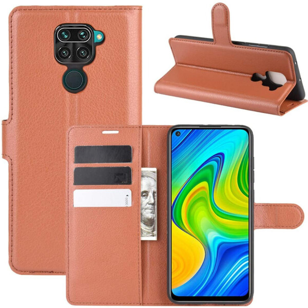 

Чехол-книжка Litchie Wallet для Xiaomi Redmi Note 9 / 10X 4G Brown