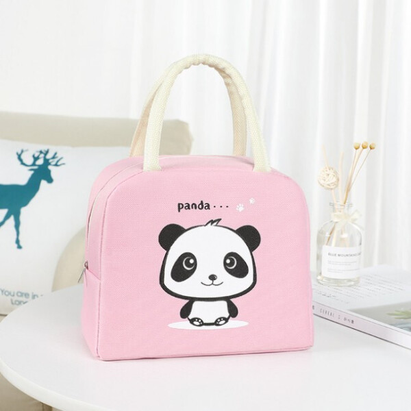 

Сумка для ланча (ланч бэг) на молнии Panda, розовая