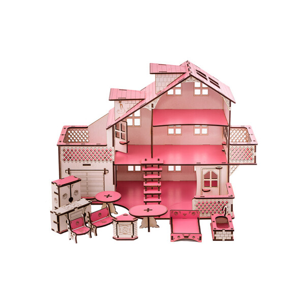 

Кукольный дом с гаражом 57х27х35 В010