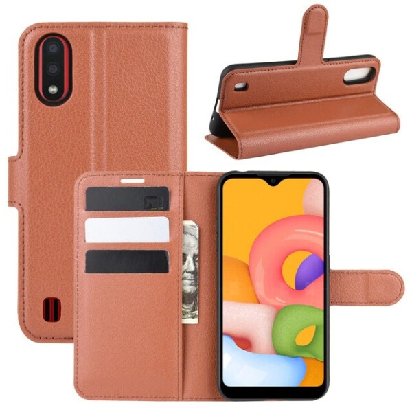 

Чехол-книжка Litchie Wallet для Samsung Galaxy A01 A015 Brown