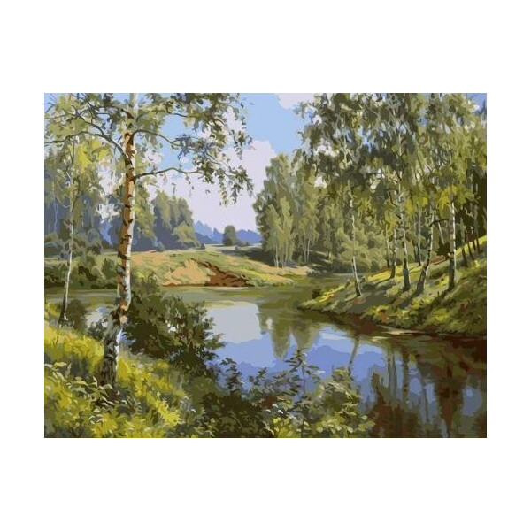 

Картина по номерам ",Река в весеннем лесу", VA-1528