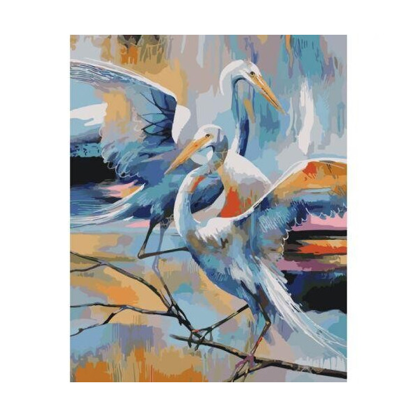 

Картина по номерам ",Грациозные журавли", КНО4044