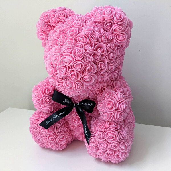 

Мишка из 3d роз Happy Teddy 40 см розовый в подарочной коробке
