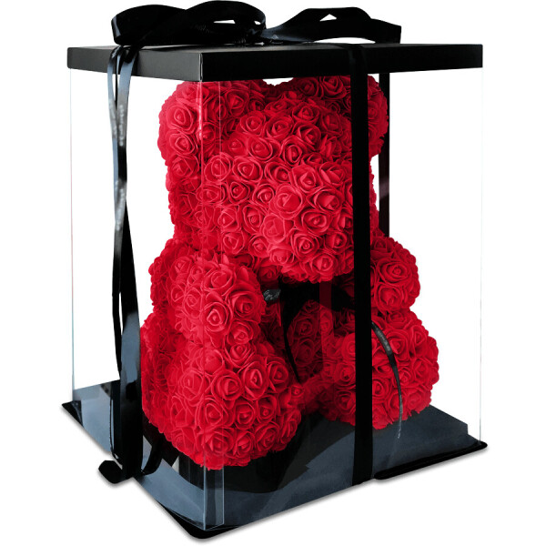 

Мишка из 3d роз Happy Teddy 40 см красный в подарочной коробке
