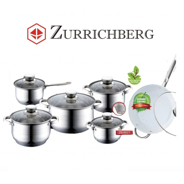 

Набор посуды из нержавеющей стали 12 предметов Zurrichberg ZBP-8021 с капсульным дном