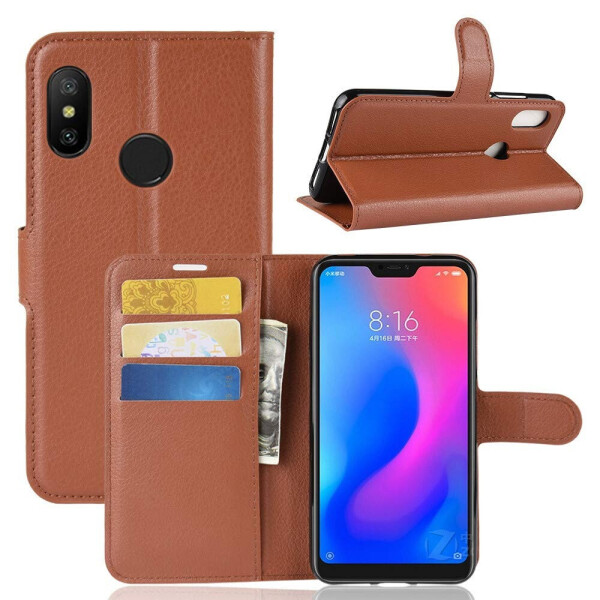 

Чехол-книжка Litchie Wallet для Xiaomi Redmi 6 Pro / Mi A2 Lite Коричневый