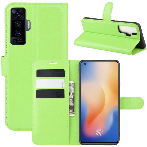 

Чехол-книжка Litchie Wallet для Vivo X50 Green
