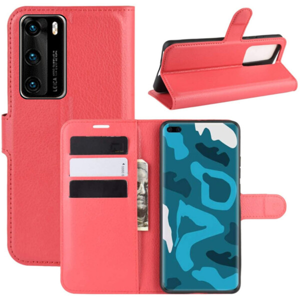 

Чехол-книжка Litchie Wallet для Huawei P40 Red