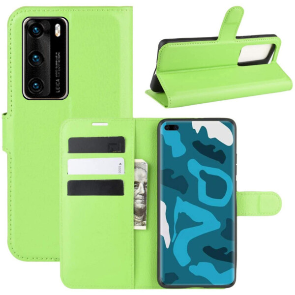 

Чехол-книжка Litchie Wallet для Huawei P40 Green