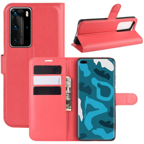 

Чехол-книжка Litchie Wallet для Huawei P40 Pro Red