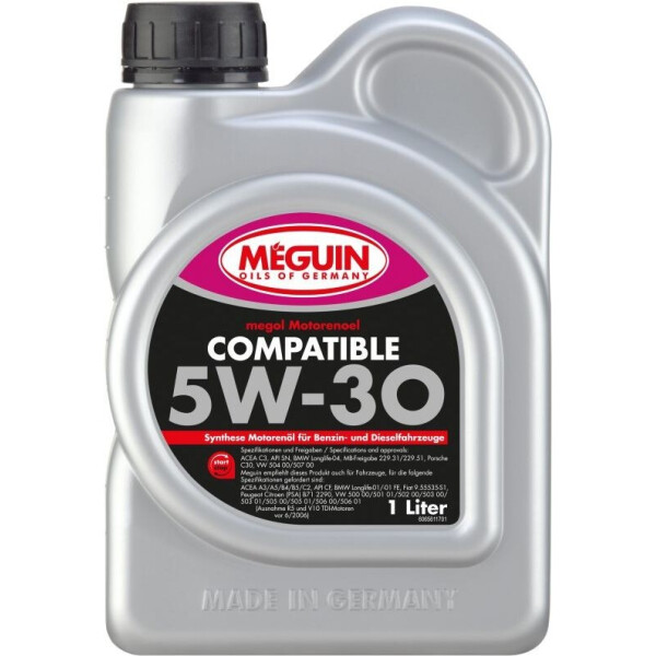 

Моторное масло Meguin COMPATIBLE5W-30 1л