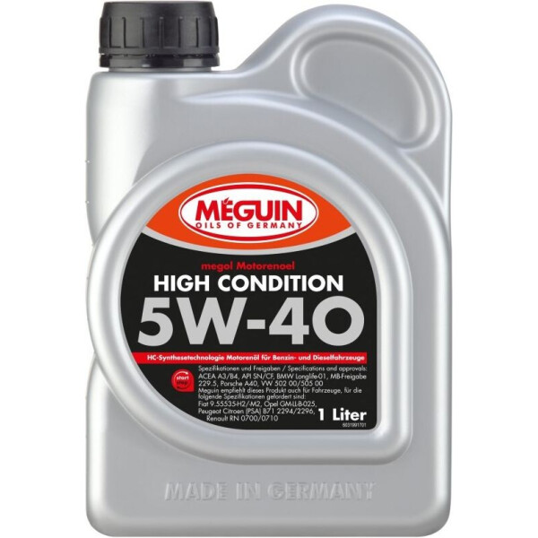 

Моторное масло Meguin HIGH CONDITION5W-40 1л
