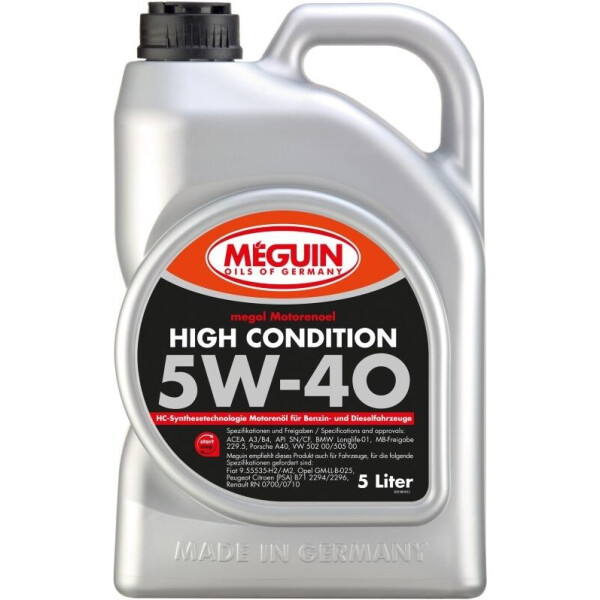 

Моторное масло Meguin HIGH CONDITION5W-40 5л