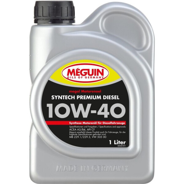 

Моторное масло Meguin SYNTECH PREMIUM DIESEL10W-40 1л
